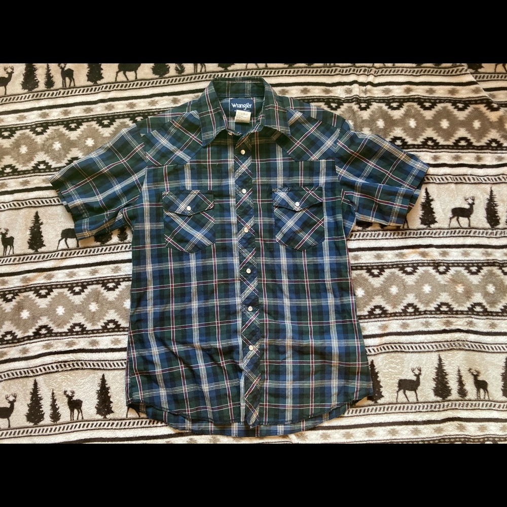 Wrangler western shirt Sz m Pearl Snap shirt slv